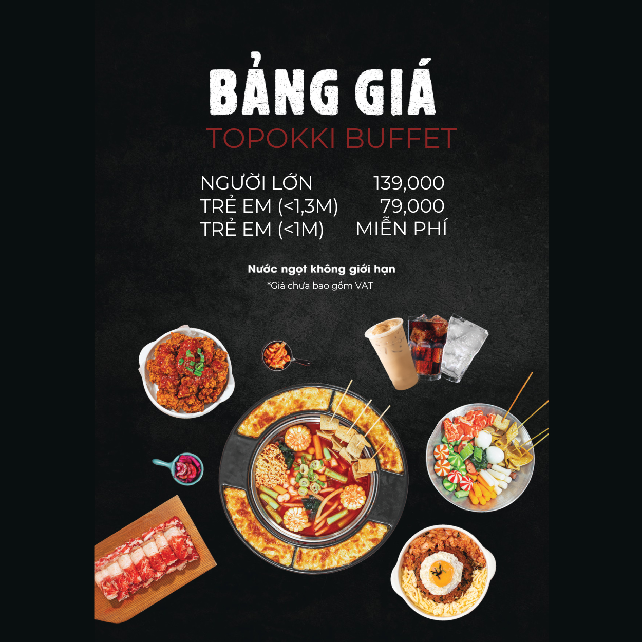 Gi&aacute; v&eacute; Spicy Box buffet topokki